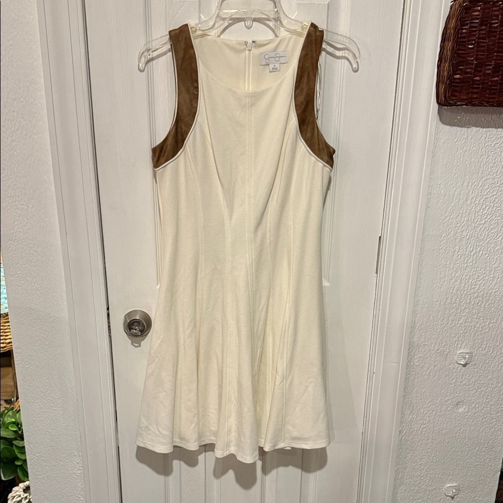 Jessica Simpson Cream and Brown Dress